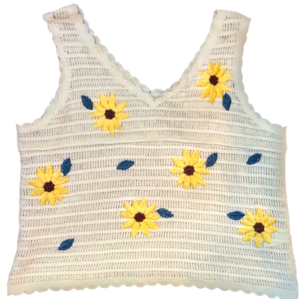 NWT Crocheted Cropped Tank Top